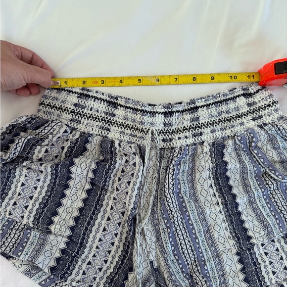 Rewash High Waist Blue and White Striped Shorts - Picture 3 of 5